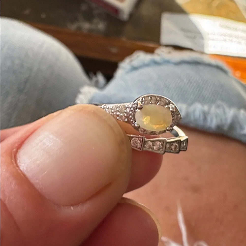 Real Opal sterling silver 925 ring new with tags